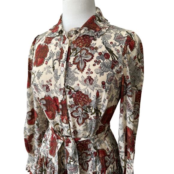 Ulla Johnson SIMONA SILK LONG SLEEVE MINI DRESS US 6 - Picture 12 of 15